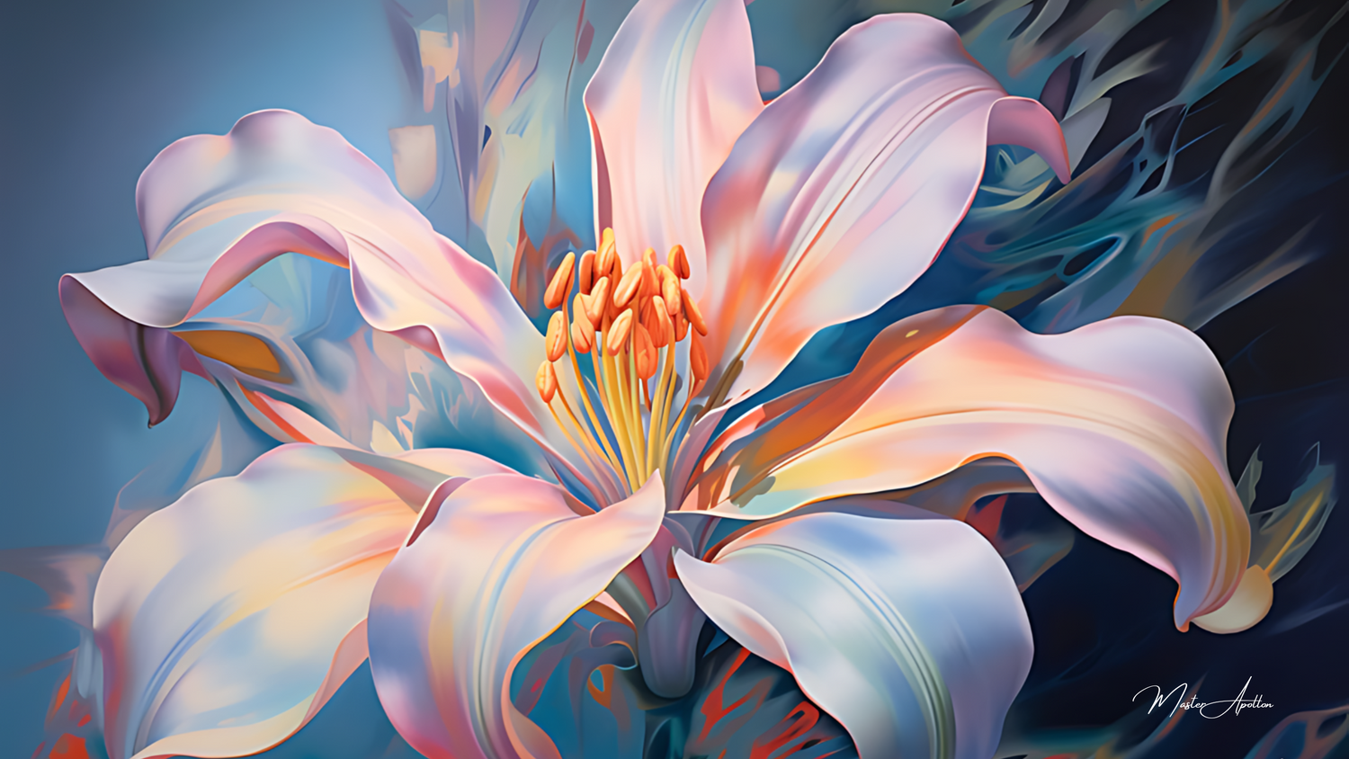 Tableaux Contemporains de Fleurs en Peinture à l'Huile par Intelligence Artificielle