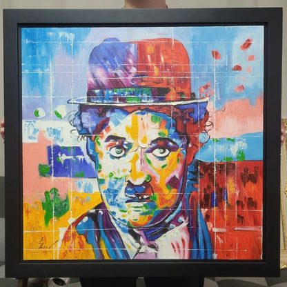 Charlie Chaplin Le Pop Art - 57 X 55 cm - Reproductions de tableaux et peintures haut de gamme