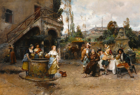 A conversation at the well - Cesare-Auguste Detti