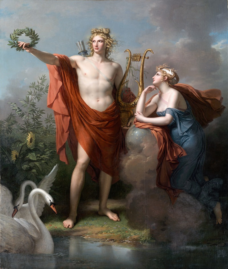 Apollo, God of Light, Eloquence, Poetry and The Fine Arts With Urania - Charles Meynier