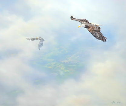 Aigles en survols - 200 x 170 cm - Reproductions de tableaux et peintures haut de gamme