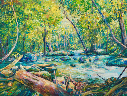 Forêt de rivière - 50 X 38 cm - Reproductions de tableaux et peintures haut de gamme