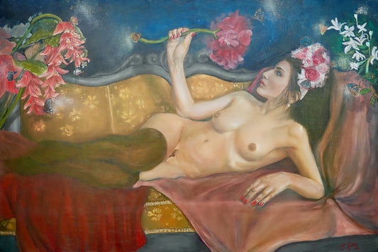 Apprécier une fleur - 120 X 80 cm - Reproductions de tableaux et peintures haut de gamme