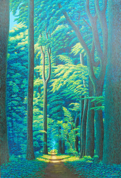 Chemin dans la forêt verte - 130 x 190 cm - Reproductions de tableaux et peintures haut de gamme