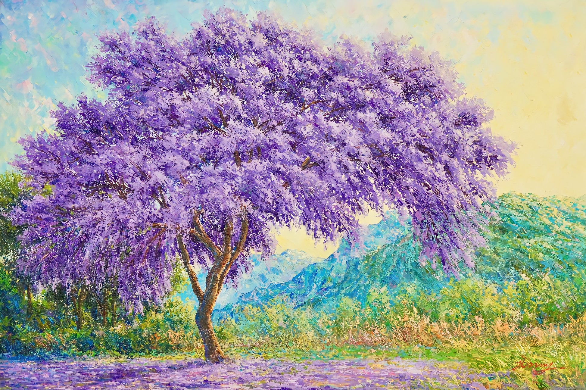 L'arbre violet - 90 x 60 cm - Reproductions de tableaux et peintures haut de gamme