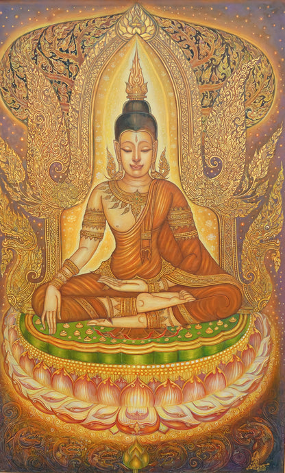 Sérénité du bouddha - 80 x 130 cm - Reproductions de tableaux et peintures haut de gamme