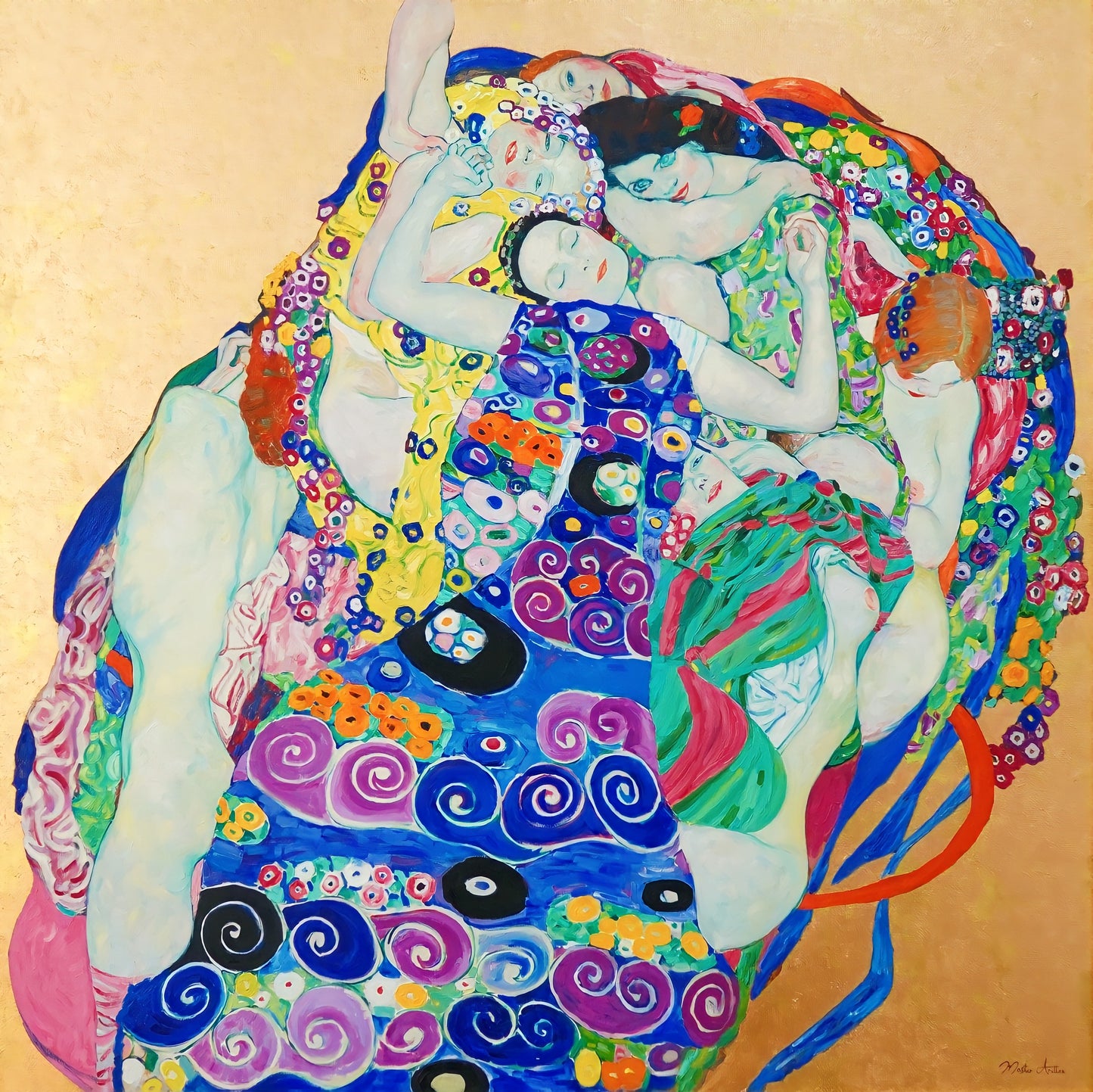 Les Vierges (Gustav Klimt) - Reproduction en stock - 200 x 200 cm - Reproductions de tableaux et peintures haut de gamme