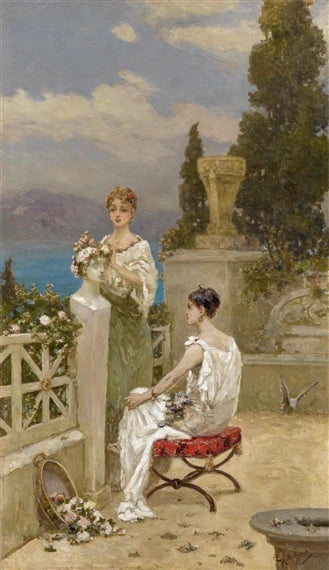 Girls on the Terrace - Wilhelm Kotarbiński