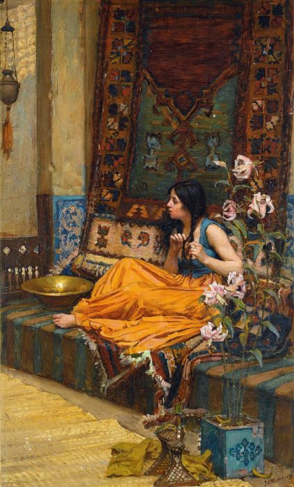 In the Harem, An Odalisque - John William Waterhouse