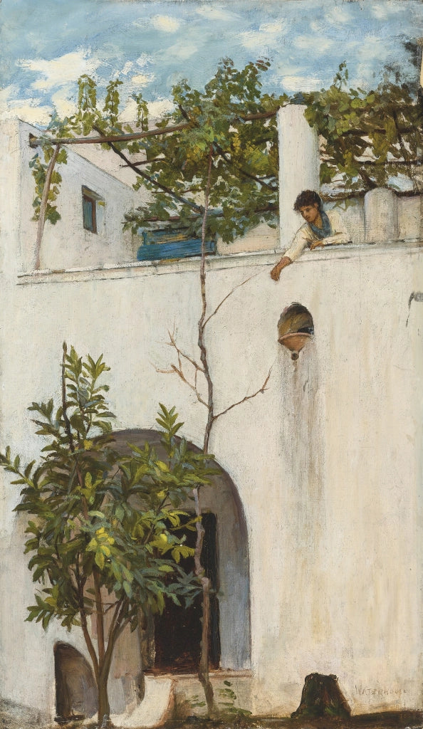 Lady on a Balcony, Capri - John William Waterhouse