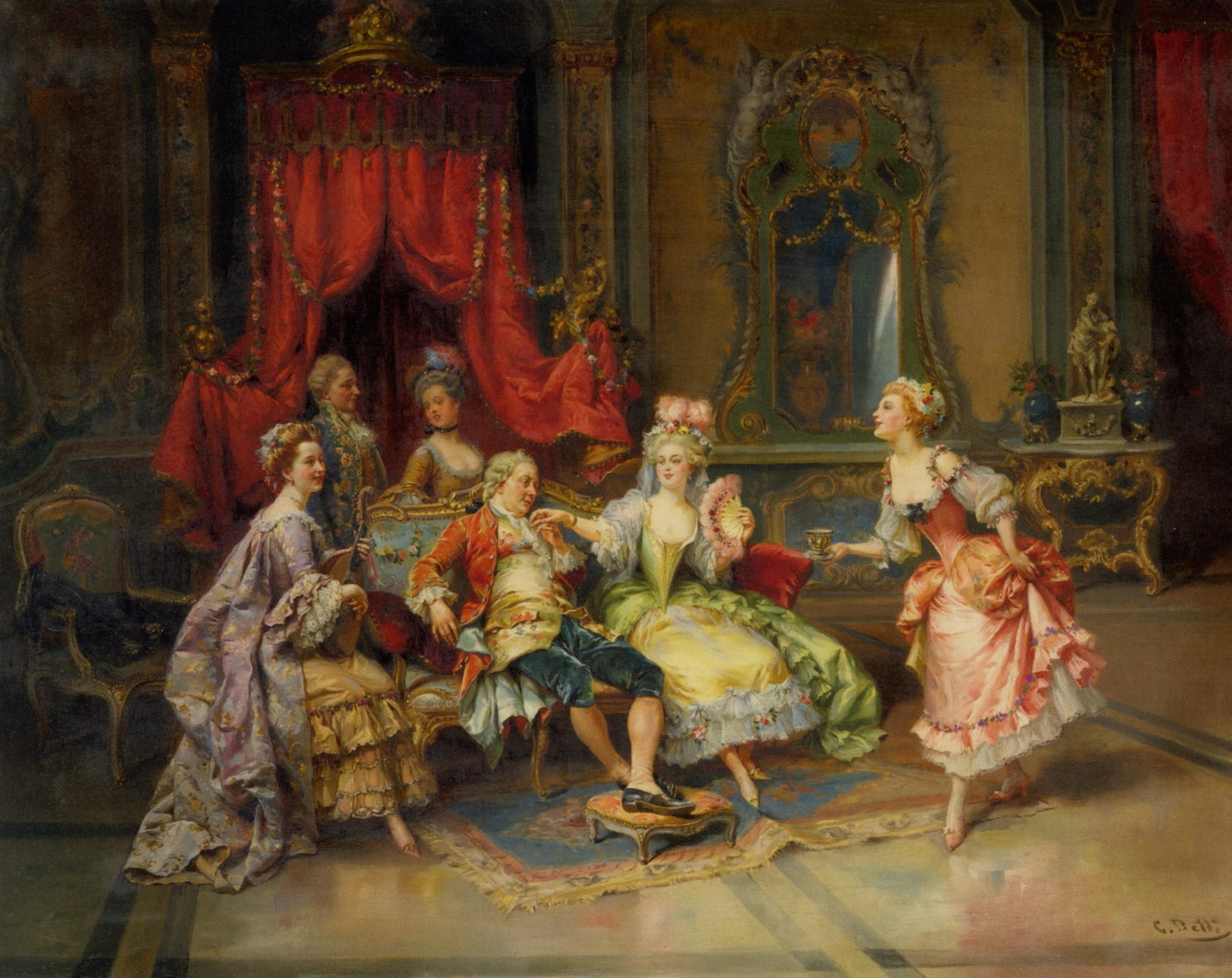 Louis XV in the throne room - Cesare-Auguste Detti