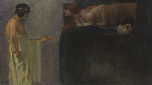 Ödipus löst das Rätsel der Sphinx - Franz von stuck