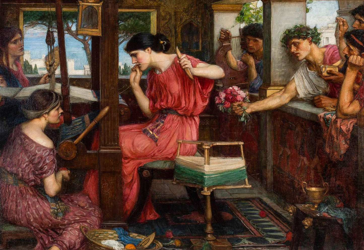 Penelope and the Suitors - John William Waterhouse