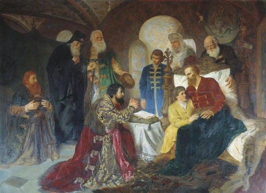 Sick Prince Dmitry Pozharsky Receives Moscow Ambassadors - Wilhelm Kotarbiński