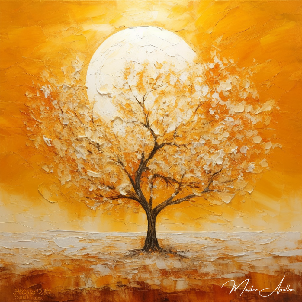 Tableau arbre blanc au soleil - Reproductions de tableaux et peintures haut de gamme