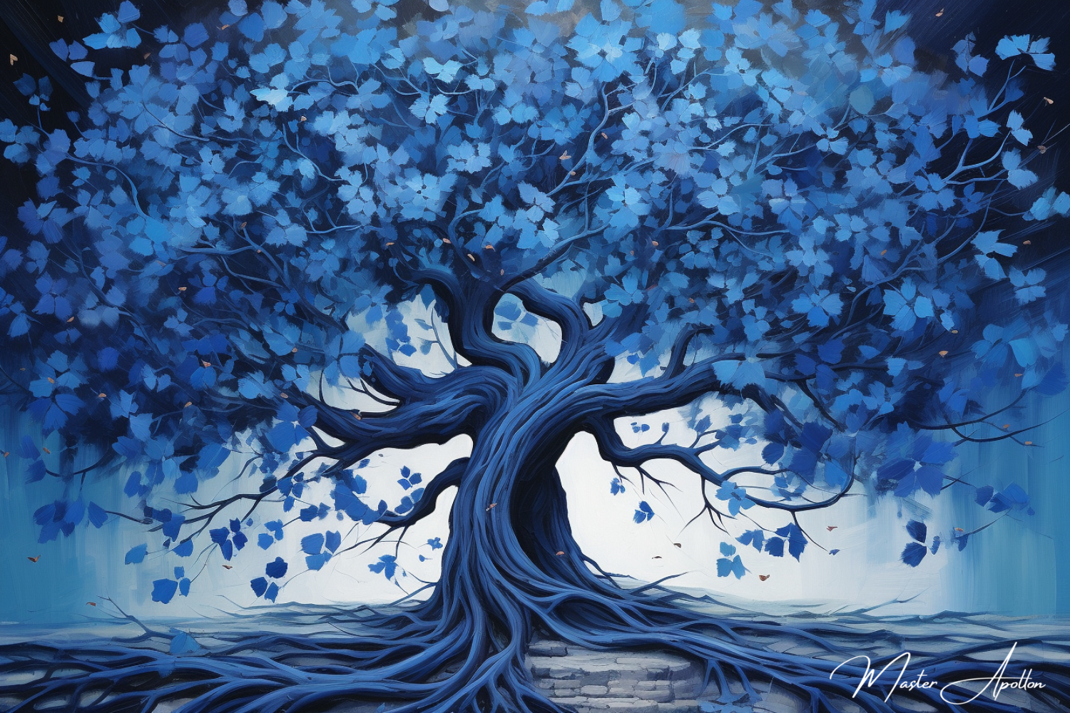 Tableau arbre bleu de vie - Reproductions de tableaux et peintures haut de gamme