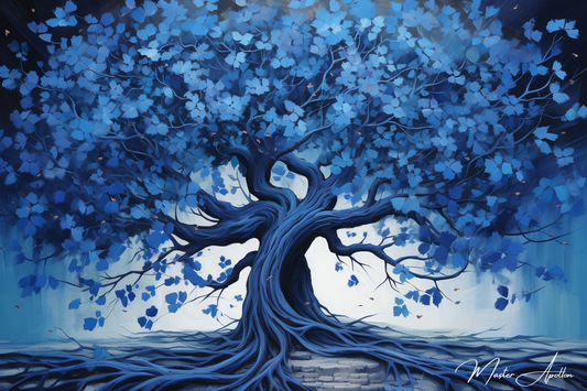 Tableau arbre bleu de vie - Reproductions de tableaux et peintures haut de gamme