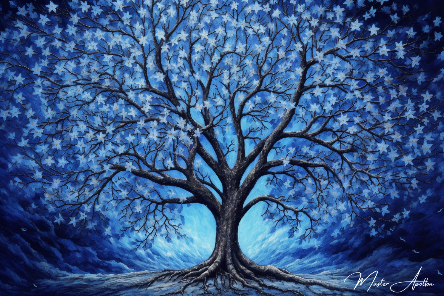 Tableau arbre bleu reve - Reproductions de tableaux et peintures haut de gamme