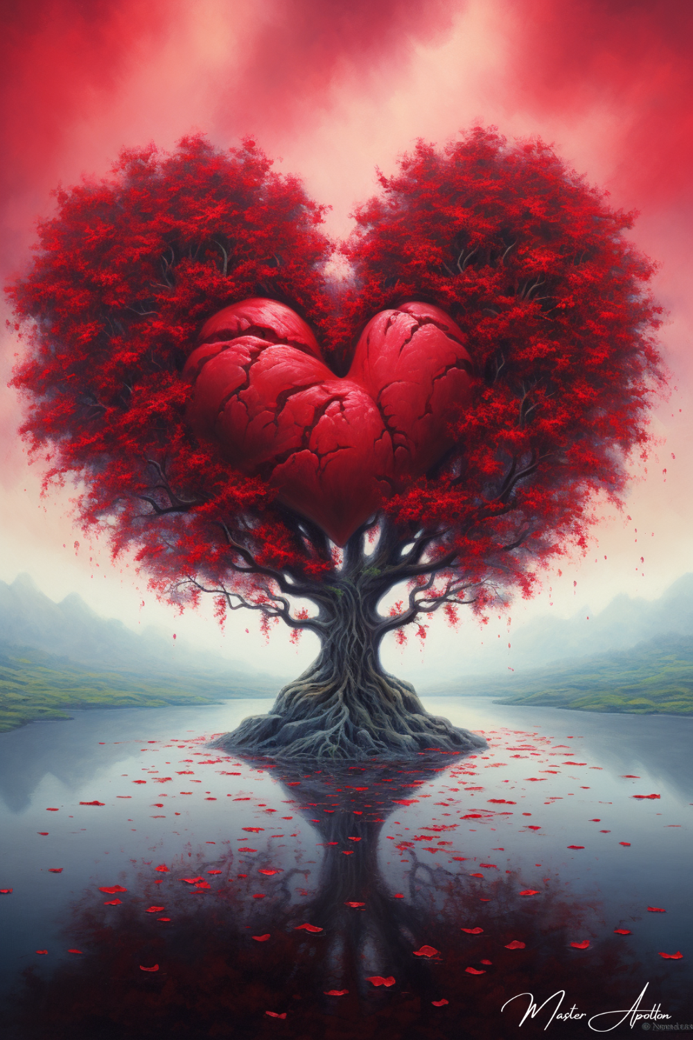 Tableau arbre coeur profond - Reproductions de tableaux et peintures haut de gamme