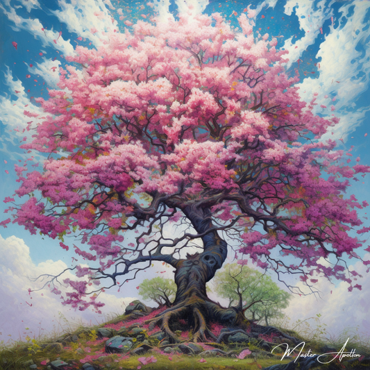 Tableau arbre en fleur rose - Reproductions de tableaux et peintures haut de gamme