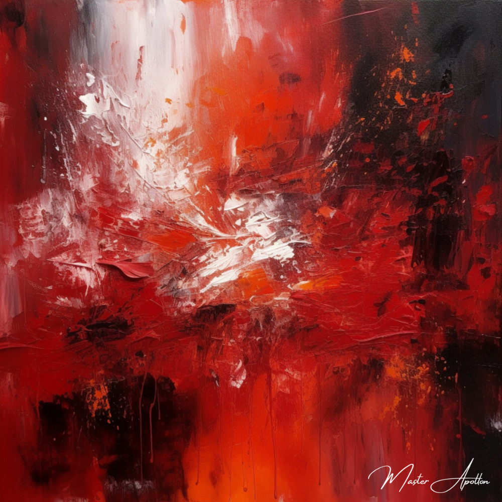 Tableau contemporain abstrait rouge Deep - Reproductions de tableaux et peintures haut de gamme