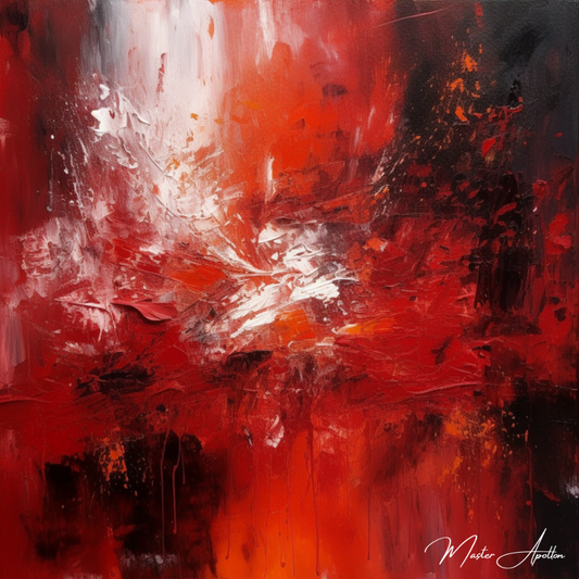 Tableau contemporain abstrait rouge Deep - Reproductions de tableaux et peintures haut de gamme