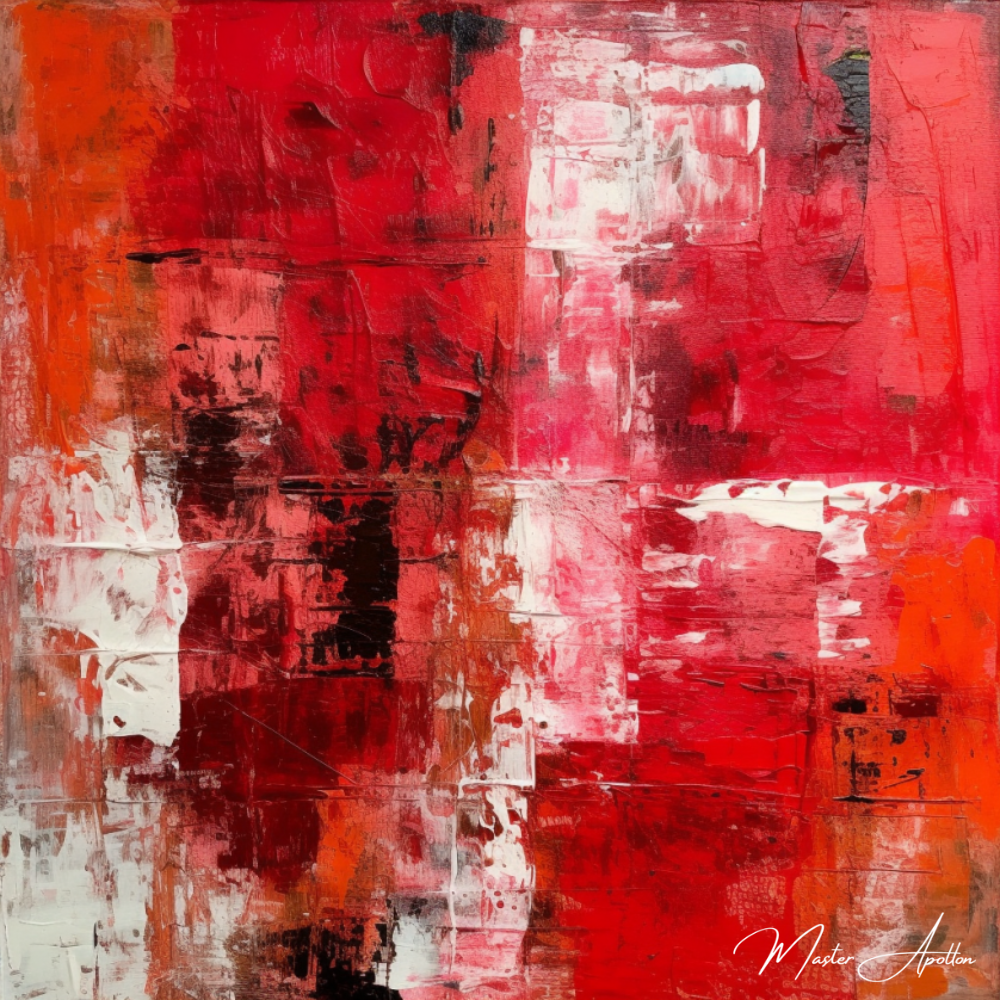 Tableau contemporain abstrait rouge Jana - Reproductions de tableaux et peintures haut de gamme