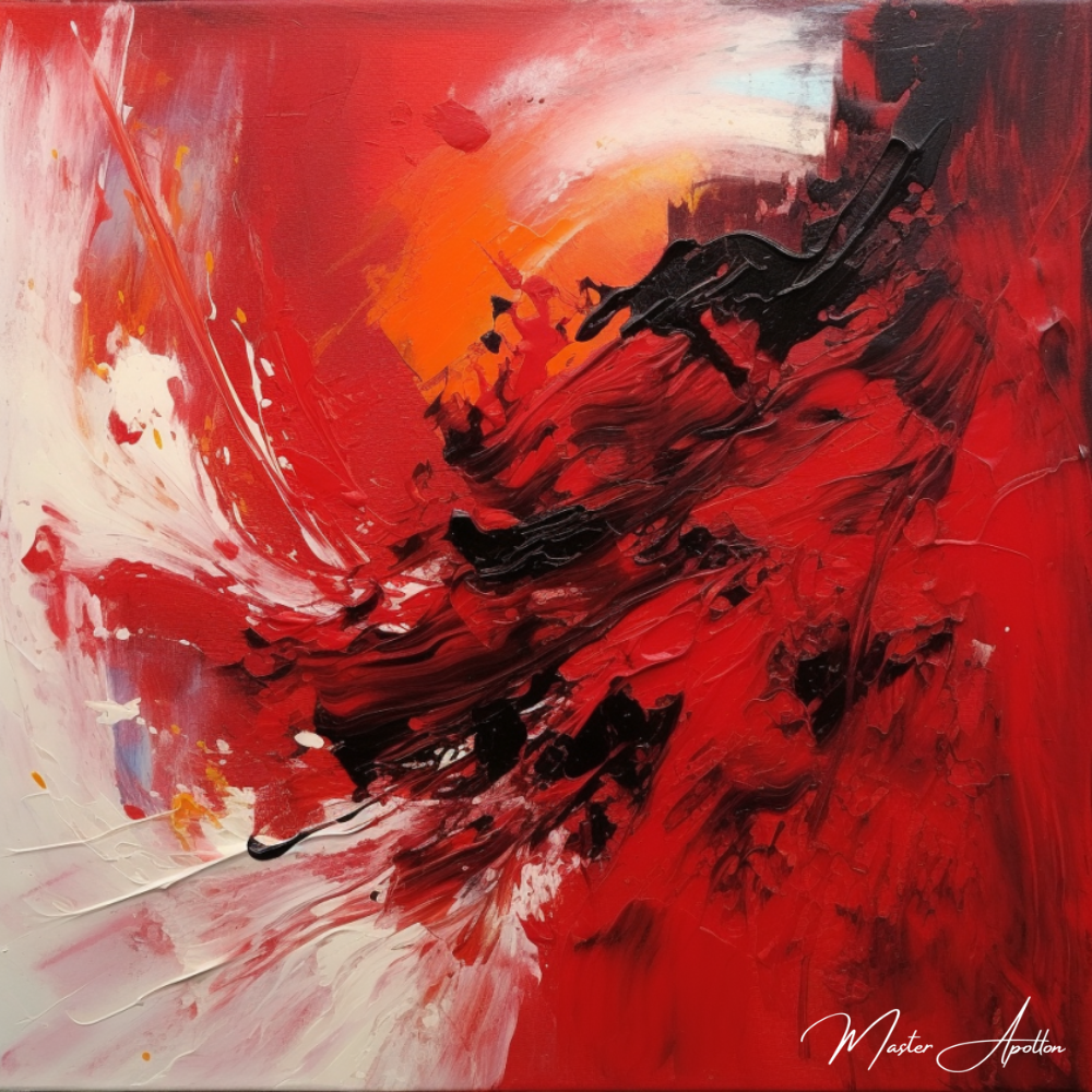 Tableau contemporain abstrait rouge Lala - Reproductions de tableaux et peintures haut de gamme