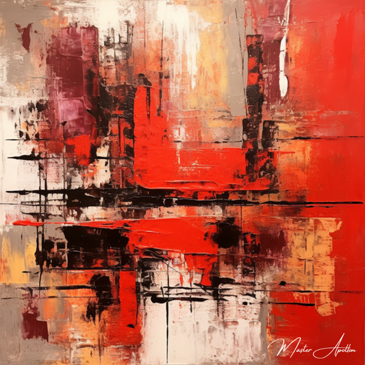 Tableau contemporain abstrait rouge Mala - Reproductions de tableaux et peintures haut de gamme