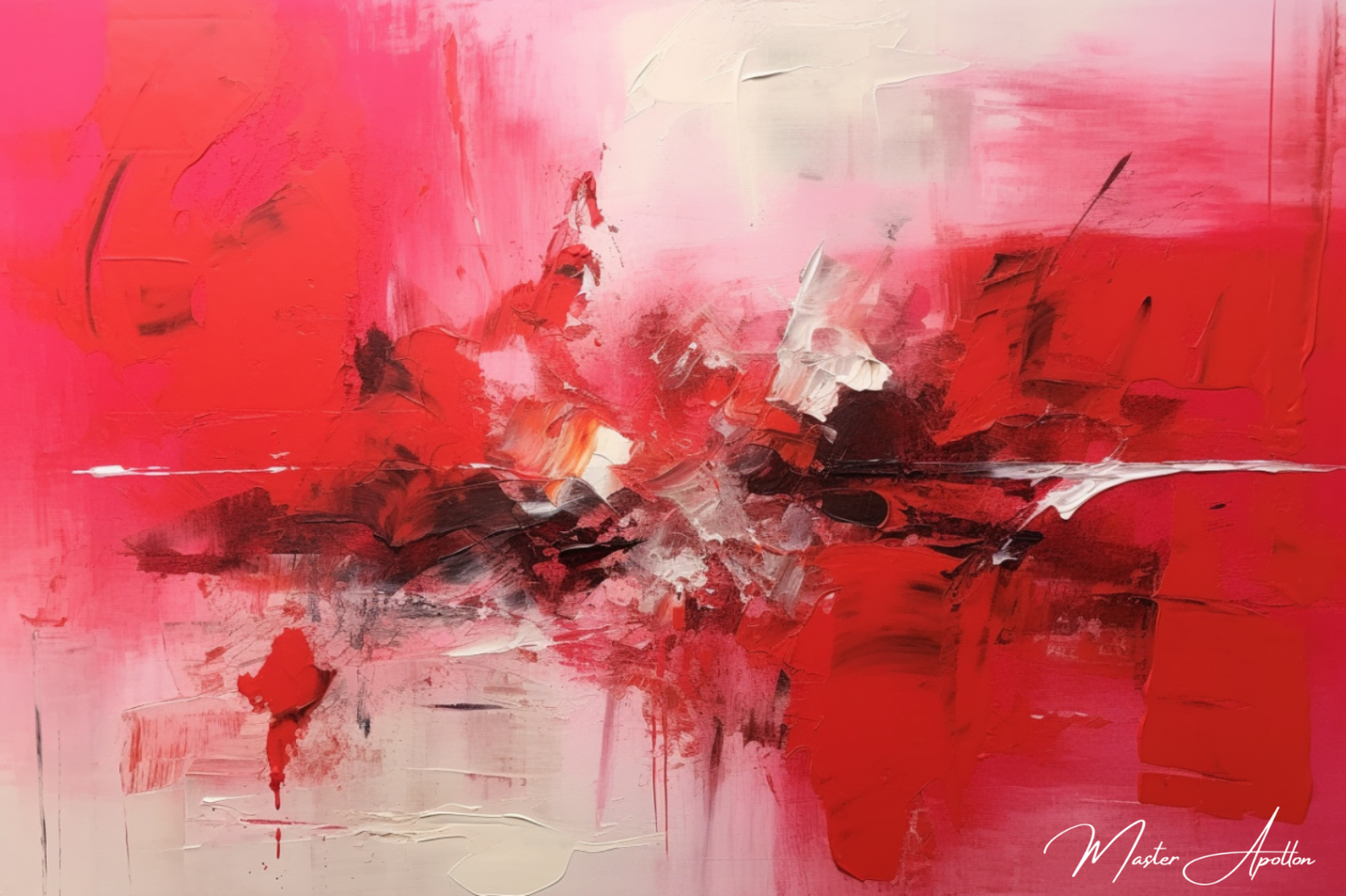 Tableau contemporain abstrait rouge mars - Reproductions de tableaux et peintures haut de gamme