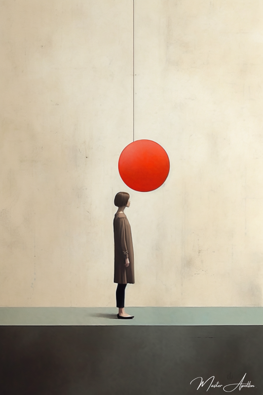 Tableau minimaliste le ballon rouge - Reproductions de tableaux et peintures haut de gamme