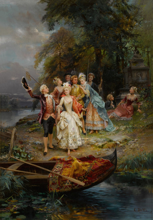 The Merry Fishing Party - Cesare-Auguste Detti