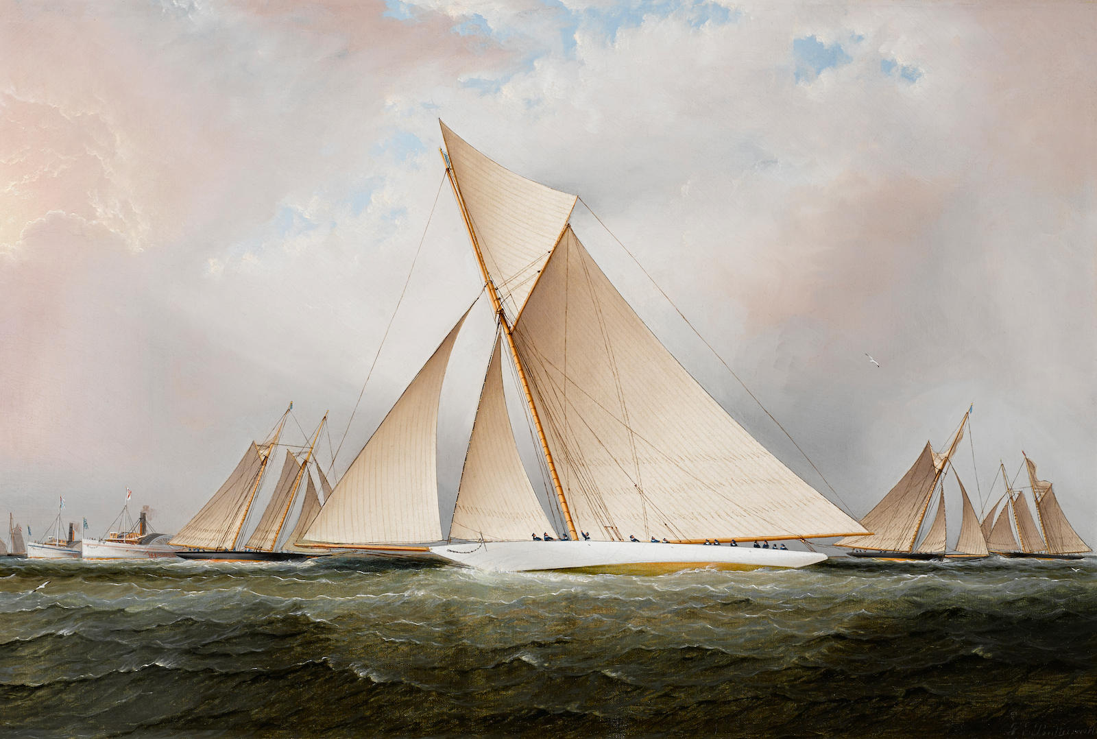 Le yacht de l'America's Cup Vigilant - James E. Buttersworth - Reproductions de tableaux et peintures haut de gamme