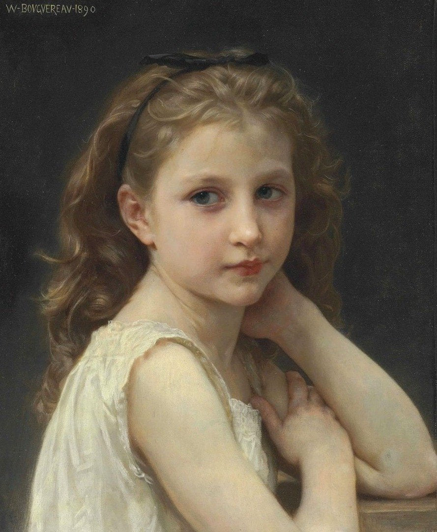 Tête d'une jeune fille - William Bouguereau - Reproductions de tableaux et peintures haut de gamme