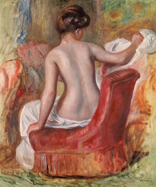 Femme nue dans un fauteuil - Pierre-Auguste Renoir - Reproductions de tableaux et peintures haut de gamme