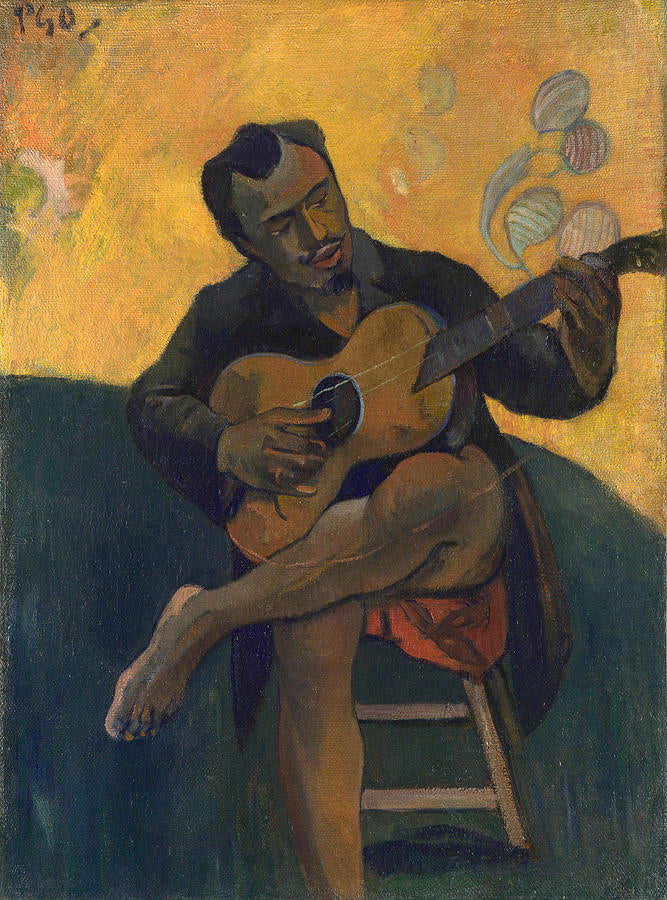 Le joueur de guitare - Paul Gauguin - Reproductions de tableaux et peintures haut de gamme