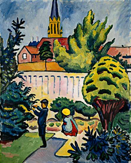 Enfants dans le jardin - August Macke - Reproductions de tableaux et peintures haut de gamme