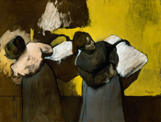 À l'intérieur en livrante du linge - Edgar Degas - Reproductions de tableaux et peintures haut de gamme