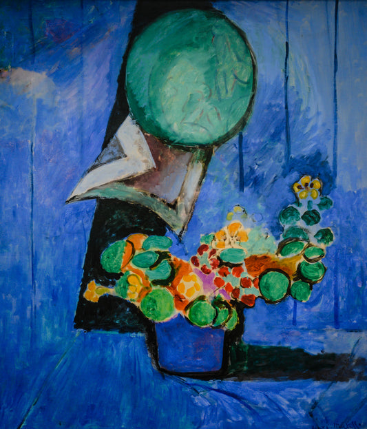 Fleurs et assiette en céramique - Matisse - Reproductions de tableaux et peintures haut de gamme