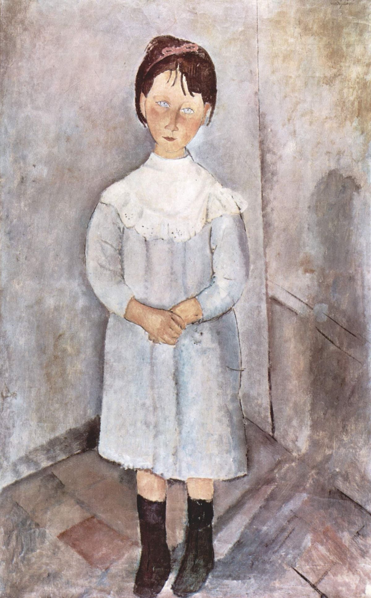 Fillette en bleu - Amedeo Modigliani - Reproductions de tableaux et peintures haut de gamme