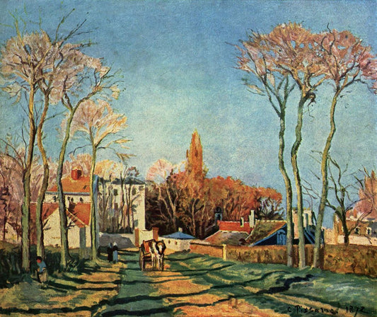 Entrée du village de Voisins - Camille Pissarro - Reproductions de tableaux et peintures haut de gamme