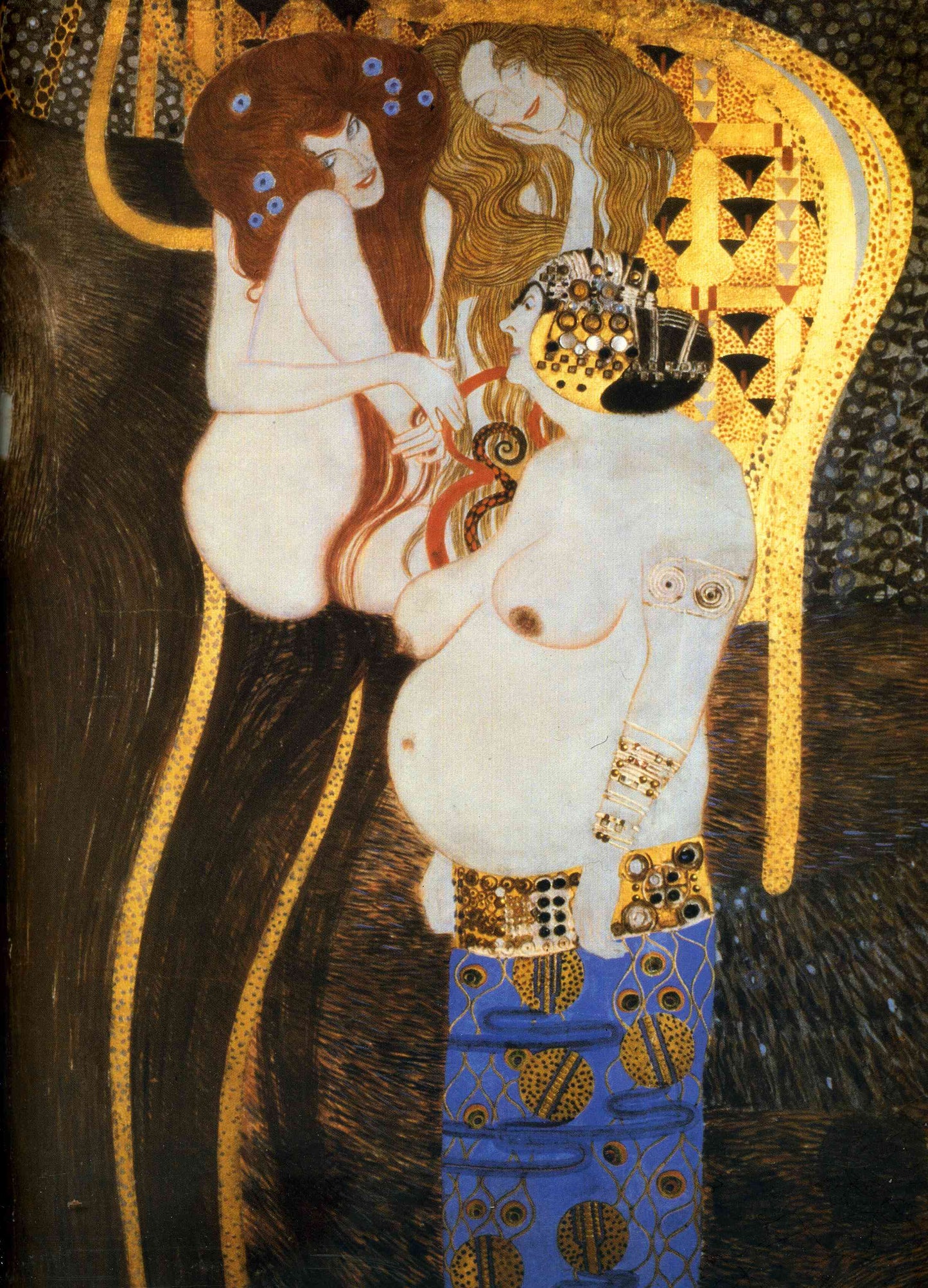 Frise Beethoven Les puissances hostiles Détail du mur lointain - Gustav Klimt - Reproductions de tableaux et peintures haut de gamme