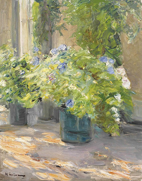 Pots de fleurs devant la maison - Max Liebermann - Reproductions de tableaux et peintures haut de gamme