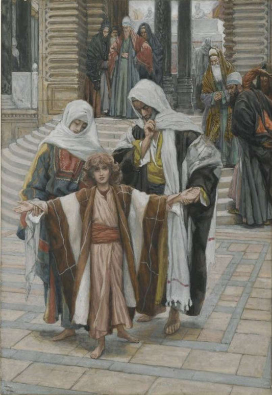 Jesus retrouvé dans le temple - James Tissot - Reproductions de tableaux et peintures haut de gamme