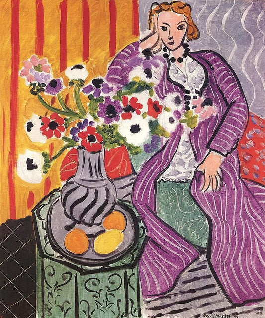 Robe violette et Anémones - Matisse - Reproductions de tableaux et peintures haut de gamme