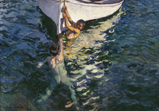 Le bateau blanc de Javea - Sorolla - Reproductions de tableaux et peintures haut de gamme