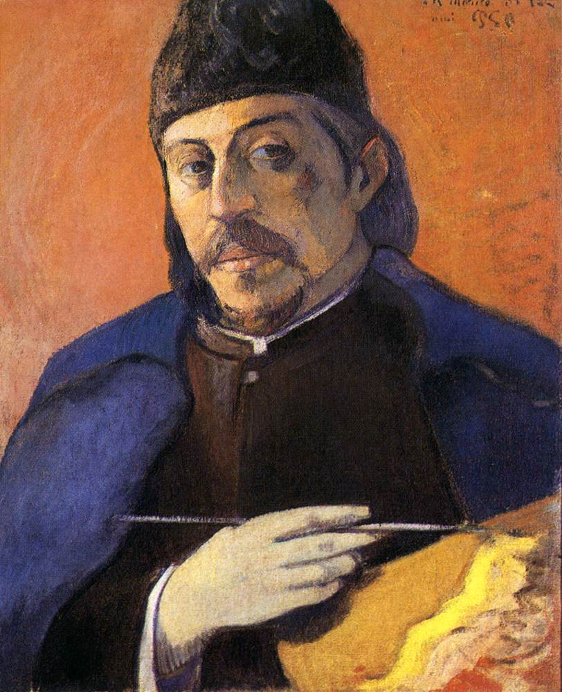 Autoportrait avec palette - Paul Gauguin - Reproductions de tableaux et peintures haut de gamme