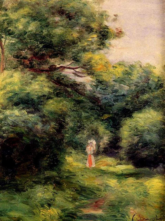 Allée dans les bois, Femme avec un enfant dans les bras - Pierre-Auguste Renoir - Reproductions de tableaux et peintures haut de gamme