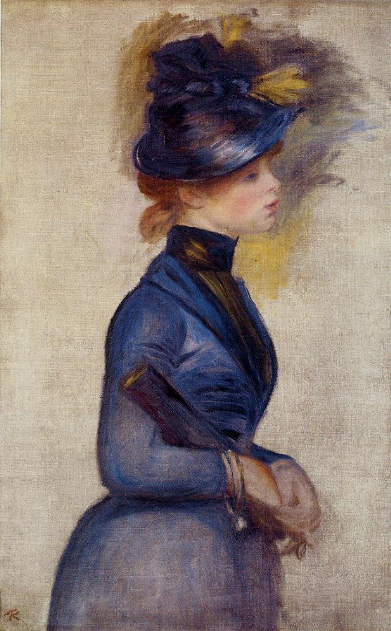 Jeune femme dans éclatant bleu au conservatoire - Pierre-Auguste Renoir - Reproductions de tableaux et peintures haut de gamme