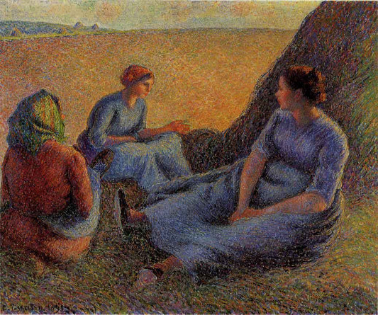 Repos pendant la récolte du foin - Camille Pissarro - Reproductions de tableaux et peintures haut de gamme